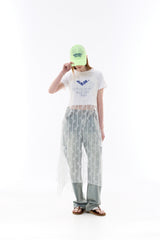 A RIBBON LAYERED ONE-PIECE / WHITE