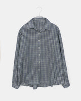 Timin Check Collar Pocket Loose-Fit Long Sleeve Shirt