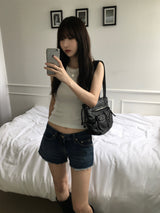 Sand Low Rise Denim Shorts (one color)