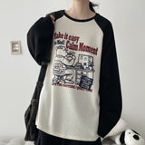 Moment Color-Block Raglan Knit Long Sleeve T-shirt (3 colors) H&L