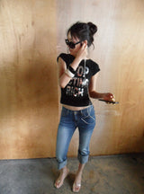 silver lettering tee