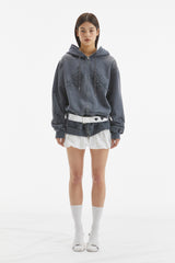 BUBBLE HEM MINI SKIRT / WHITE