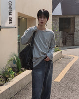 [1+1] コア ベーシック Uネック ロングスリーブ Tシャツ