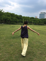 Waffle string sleeveless top (4color) 
