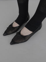 1209 Mesh Stiletto Flat Shoes (3 cm)