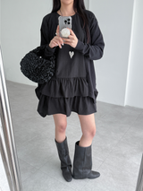 ruffle v neck cardigan