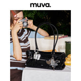 muva. 本革 オイルワックスレザー バイカー風 ショルダーバッグ