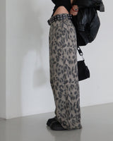 leopard leopard wide long pants