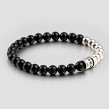 C22SVB-1012 Onyx gemstone metal decoration bracelet 6mm