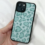 [MADE][Glass Bumper Case] Heart Leopard Drawing Case ⋆ Mint