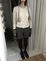Ribbed Frill Knit Shorts (2color)