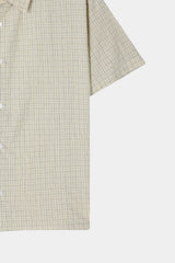 Pastel check cropped short-sleeve shirt
