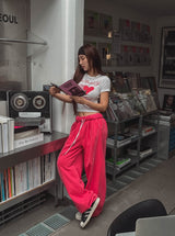 ピグメントラインワイドバンディングパンツ