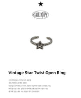 Vintage Star Twist Open Ring