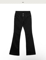 woman in black low button bootcut pt