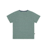 (Women)  レインボーストライプ半袖Tシャツ【GREEN】
