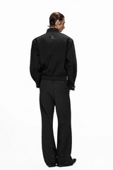 Striped Stand Collar Jacket