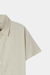 Pastel check cropped short-sleeve shirt