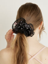 BIG LACE SCRUNCHIE - BLACK