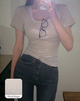 [MADE] Motsu U-neck Short-sleeved T-shirt