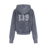 Washed Vintage Pocket Hoodie Zip-up 232818681