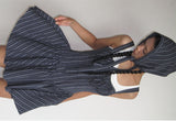 rirri Summer Collection 100% Cotton Textured Stripes Tie-Detail Resort Princess Style Dress (Excludes Inner Camisole）