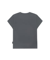ピクセルフェアリーグラフィックキャップスリーブTシャツ - スチールグレー