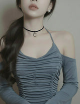 Crescent Moon Choker - Silver ver.