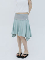SOFT CONTRAST FLARE SKIRT(MINT)
