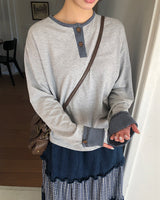 ミオンストライプポイントロングスリーブTシャツ