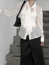 Lucy Tie See-Through Blouse