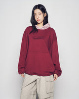 25FW WOVEN QUILTING WIDE HOODIE WINE