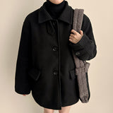 Is-neck buckle point quilted half coat
