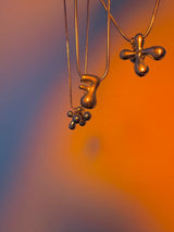 Puffy initial necklace (2BALL)