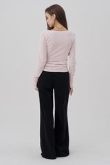 09 Numbering straight pants, Black