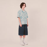 smoke paisley open collar shirt_blue