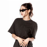 (DUC) シンボルアップリケTシャツ チャコール