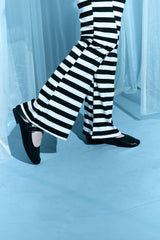 striped semi-bootcut leggings