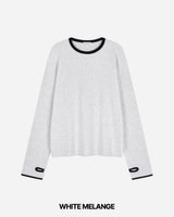 グリッドクロップワッフルリンガーTシャツ