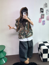 ヒーターパディング❤スナップオーバーロングパンツ 🩶🖤💚3COLOR
