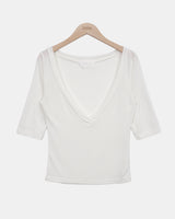 Pelon Deep V-Neck 7-Sleeve T-Shirt