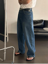 [Unisex] Stud wide denim pants