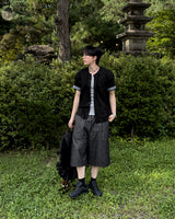 Moment Check Roll-Up Short Sleeve Cardigan