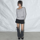 Lace Star Basic Cardigan (Gray) F25QB092