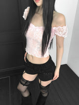 alyssa レースフリルトップ(3 color)