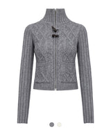 Morgan Toggle Cable Knit Zip-Up
