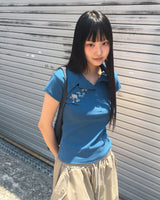 Devon スタープリントカラー半袖Tシャツ