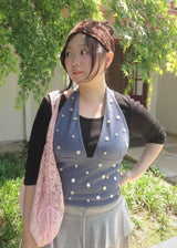 [shiwonderful x voor] Floral Lace Shirring Shoulder Bag_Pink