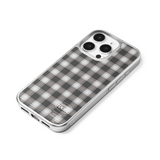 m checkered epoxy bumper case (silver / black)