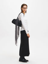 DRAPE SHIRRING LONG SLEEVE T-SHIRT
